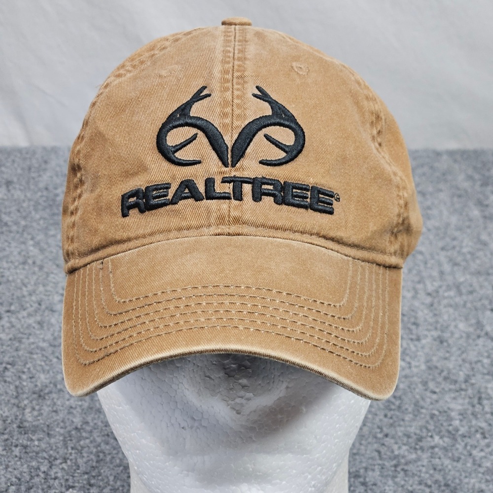 Realtree Hat Brown Embroidered Adjustable Strap Deer Hunting Outdoor Utility Cap